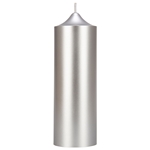3" x 9" Unscented Round Bell Top Pillar Candle - Silver