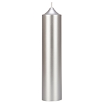 2" x 9" Unscented Round Bell Top Pillar Candle - Silver