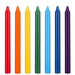 Mega Candles - 7 pcs Unscented Straight Taper Chakra Candles - Assorted