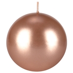 4" Unscented Round Ball Candle - Rose Gold