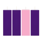 Mega Candles - 4 pcs 2" x 6" Unscented Advent Square Pillar Candle - Assorted