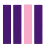 Mega Candles - 4 pcs 2" x 9" Unscented Advent Square Pillar Candle - Assorted