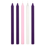 5 pcs 12" Unscented Advent Straight Taper Candle - Assorted