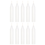 Mega Candles - 10 pcs 4 Inch Unscented Exquisite Mini Taper Chime Spell Candles - White
