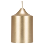 Mega Candles - 2" x 3" Unscented Round Bell Top Pillar Candle - Gold