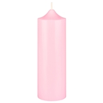 2" x 6" Unscented Round Bell Top Pillar Candle - Pink