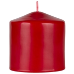3" x 3" Unscented Domed Top Pillar Candle - Red
