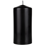 3" x 6" Unscented Domed Top Pillar Candle - Black