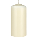 3" x 6" Unscented Domed Top Pillar Candle - Ivory