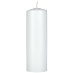 2" x 6" Unscented Domed Top Pillar Candle - White