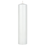 2" x 9" Unscented Domed Top Pillar Candle - White