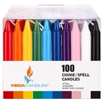 100 pcs 4 Inch Unscented Exquisite Mini Taper Chime Spell Candles - Assorted