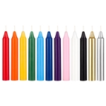 Mega Candles 12 pcs 4 Inch Unscented Exquisite Mini Taper Chime Spell Candles - Assorted
