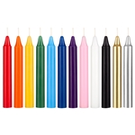 Mega Candles 12 pcs 5 Inch Unscented Exquisite Mini Taper Chime Spell Candles - Assorted