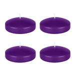 4 pcs 3" Unscented Floating Disc Candle - Purple
