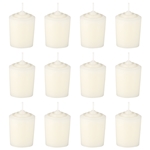 Mega Candles -12 pcs 15 Hours Unscented Votive Candle in White Box - Off White