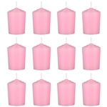 Mega Candles -12 pcs 15 Hours Unscented Votive Candle in White Box - Pink