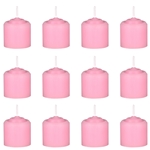 Mega Candles -12 pcs 8 Hours Unscented Votive Candle in White Box - Pink