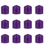 12 pcs 8 Hours Unscented Votive Candle in White Box - Purple
