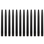 12 pcs 10" Unscented Self Fitting Taper Candle in White Box - Black