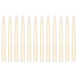 Mega Candles - 12 pcs 10" Unscented Self Fitting Taper Candle in White Box - Ivory