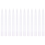 Mega Candles - 12 pcs 10" Unscented Self Fitting Taper Candle in White Box - White