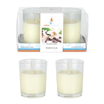 Mega Candles - 2 pcs Scented Poured Votive Glass Container Candle in Box - Vanilla