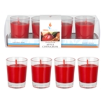 Mega Candles - 4 pcs Scented Mini Glass Container Candle in Box - Apple Cinnamon