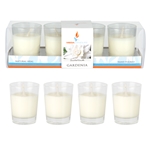 Mega Candles - 4 pcs Scented Mini Glass Container Candle in Box - Gardenia