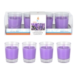 Mega Candles - 4 pcs Scented Mini Glass Container Candle in Box - Lavender Garden