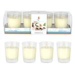 Mega Candles - 4 pcs Scented Mini Glass Container Candle in Box - Vanilla