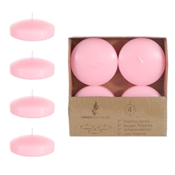 Mega Candles - 4 pcs 3" Unscented Floating Candles - Pink