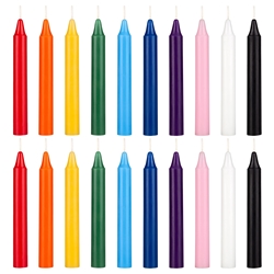 Mega Candles 20 pcs Unscented Assorted Colors Exquisite Mini Taper Spell Candles, 4 Inch Tall x 1/2 Inch Diameter, Magic Chimes, Enchantment, Casting Rituals, Witchcraft, Wiccan, Altar, Metaphysical