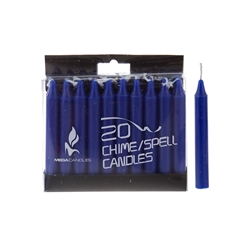 Mega Candles - 20 pcs 4" Unscented Chime / Spell Chime Candle - Dark Blue