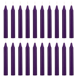 Mega Candles - 20 pcs 4" Unscented Chime / Spell Chime Candle - Dark Purple