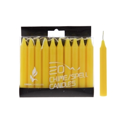 Mega Candles - 20 pcs 4" Unscented Chime / Spell Chime Candle - Yellow