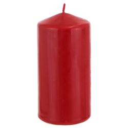 Mega Candles - 3" x 6" Unscented Domed Top Press Pillar Candle in Shrink Wrap - Red