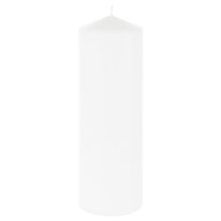 Mega Candles - 3" x 9" Unscented Domed Top Press Pillar Candle in Shrink Wrap - White