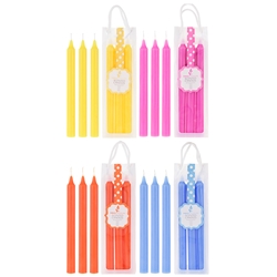 Mega Candles - 3 pcs 8" Scented Candlestick in Hanging PVC Bag - Asst