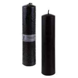 Mega Candles - 2" x 9" Unscented Dome Top Press Pillar Candle - Black