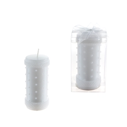 Mega Favors - 2.25" x 5" Pearl Pillar Candle in Gift Box - White