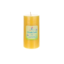 Mega Candles -3" x 6" Round Citronella Pillar Candle in Shrink Wrap - Yellow