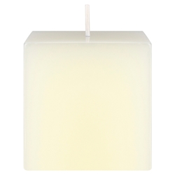 Mega Candles - 3" x 3" Unscented Square Pillar Candle - Ivory