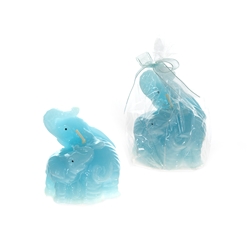 Mega Candles - Pair of Elephants Candle - Blue