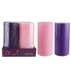 Mega Candles - 4 pcs 3" x 6" Unscented Advent Pillar Candle - Asst