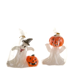 Mega Candles - Ghost with Pumpkin Candle - Orange