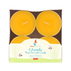 Mega Candles - 4 pcs Citronella Mega Tea Light Candle in Box - Yellow