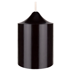 Mega Candles - 2" x 3" Unscented Round Dome Top Pillar Candle - Black