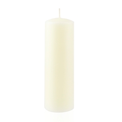 Azure Candles - 2" x 6" Unscented Round Glazed Pillar Candle - Ivory