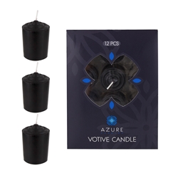 Azure Candles - 12 pcs 15 Hours Unscented Votive Candle - Black